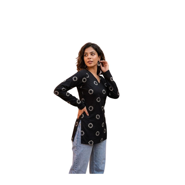 Women's Cotton Blend Short Kurti | Ethnic Tunic for Women | Stylish Printed Casual Kurti, Office Wear & Festive Occasions